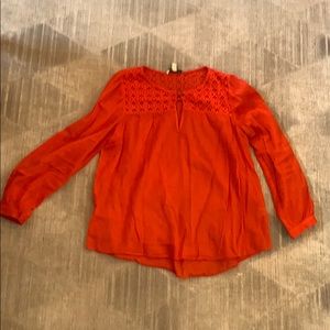 Jcrew Coral Peasant Shirt